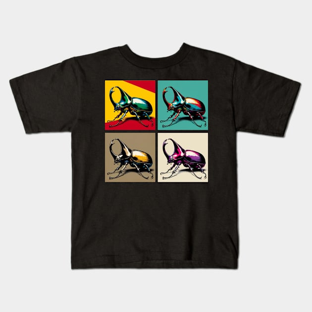 Rhinoceros Beetle - Cool Insect Kids T-Shirt by PawPopArt